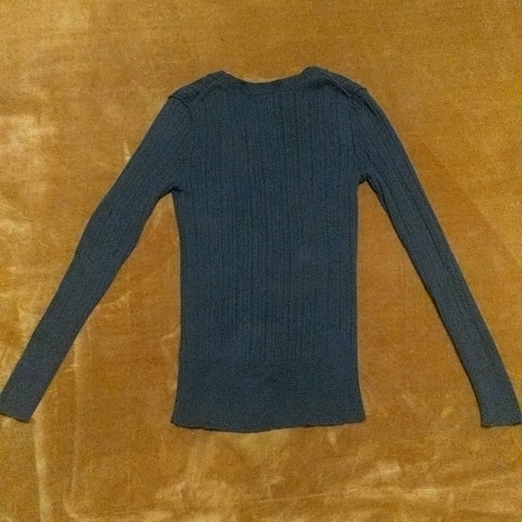 Vintage Old Navy Blue Ribbed Inside Out Sweater - Picture 11 of 11